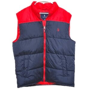 U.S. Polo Assn Puffer Vest Blue and Red, Men's Size 2XL with 3 Pockets